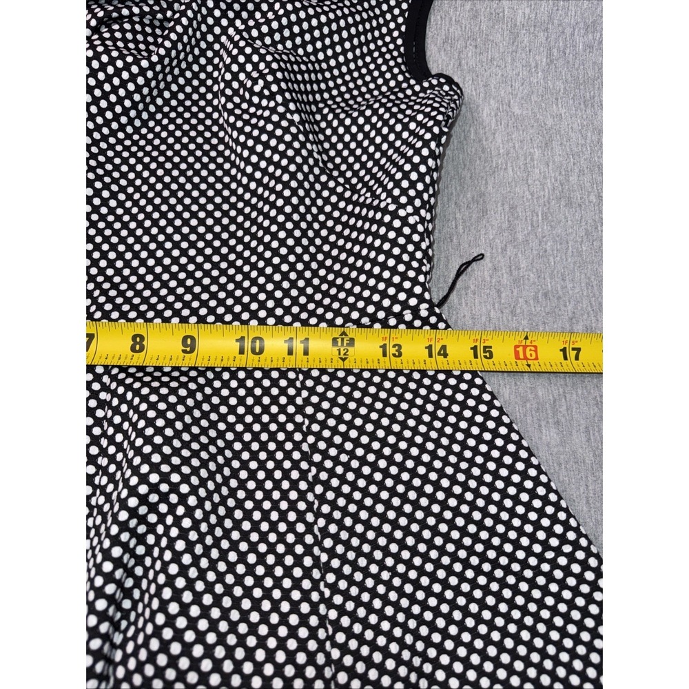 Danny & Nicole Black White Polka Dot Dress Women's Size 6 Cap Sleeve Fit Flare - Picture 9 of 9
